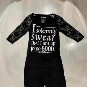 Harry Potter sz15 Juniors (7/9) M Top with Lace Sleeves EUC Warner Bros.SALES ❗️